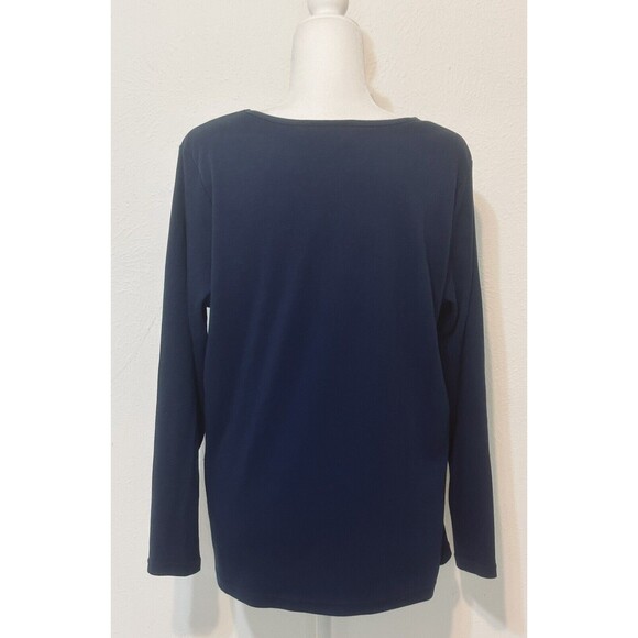 Quacker Factory Women Size L Blue Long Sleeve Sequined Front Pocket - Picture 6 of 11